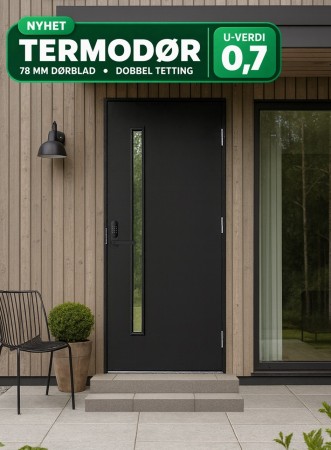 Ytterdør Bergsjø Termo T2 U 0,7 8500N 100x210 Høyre 