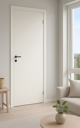 Innerdør Slett Kompakt 100x210cm Hvitmalt bomull