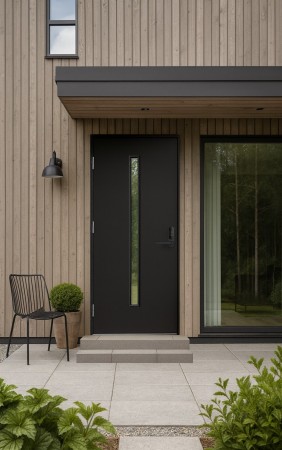 Ytterdør Lysefjord dempet sort 8500N 100x210 Venstre