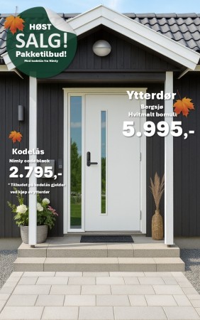 YTTERDØR BERGSJØ HVIT - KAMPANJE NÅ KR.5.995,-