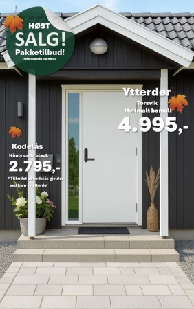 YTTERDØR TORSVIK HVIT - KAMPANJE NÅ KR.4.995,-