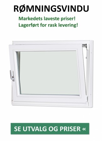 Rømningsvindu U 1.0 - rask levering over hele Norge
