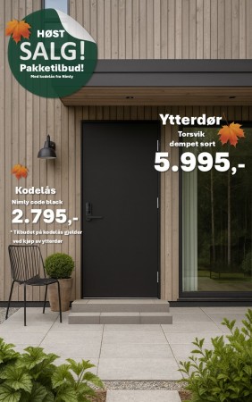 YTTERDØR TORSVIK DEMPET SORT - KAMPANJE NÅ KR.5.995,-