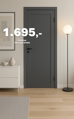 INNERDØR Q-EDGE MØRK GRÅ