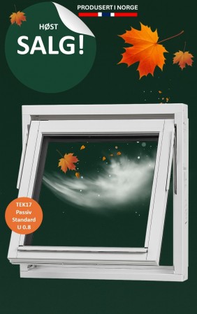 Toppsving Vindu 130x120cm 3-lags U 0,8 Passiv