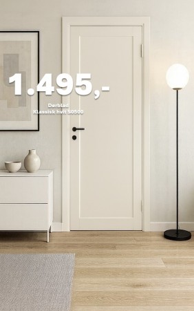 INNERDØR Q-EDGE KLASSISK HVIT