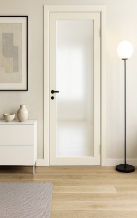 Innerdør Q-Edge 1 Glassdør 90x210 klassisk hvit