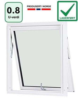 LØKEN TOPPSVING VINDU 3-LAGS U 0,8 PASSIV - LAGERFØRT I BUTIKK