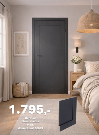 INNERDØR Q-EDGE DEMPET SORT