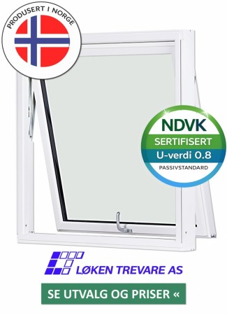 LØKEN TOPPSVING VINDU 3-LAGS U 0,8 PASSIV