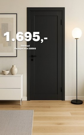 INNERDØR Q-EDGE DEMPET SORT