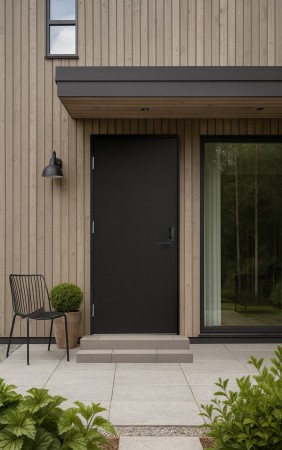 Ytterdør Torsvik dempet sort 8500N 100X200 Venstre
