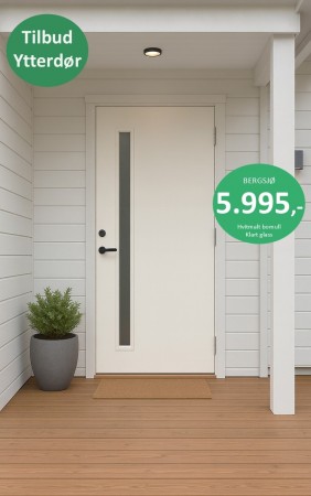 YTTERDØR BERGSJØ HVIT - KAMPANJE NÅ KR.5.995,-