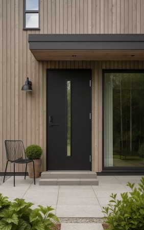 Ytterdør Lysefjord dempet sort 8500N 100x210 Høyre