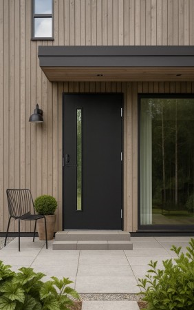 Ytterdør Bergsjø U 1,0 dempet sort 8500N 100x210 Høyre