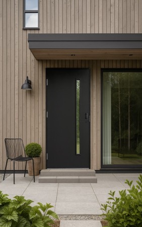 Ytterdør Bergsjø U 1,0 dempet sort 8500N 100x210 Venstre