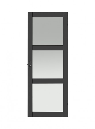 Innerdør Q-Line 3S Glassdør 90x210 Dempet sort