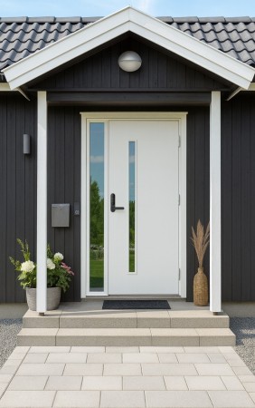 Ytterdør Bergsjø U 1,0 Hvit 100x200 Høyre