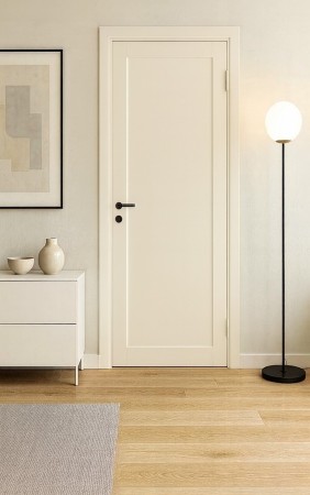 Innerdør Q-Edge 1 70x210 hvitmalt bomull