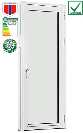 Balkongdør 90x210cm Høyre 3-lags U 0,8 Passiv