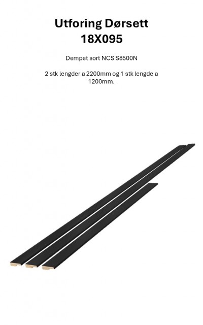 Utforing Dørsett 18X095 Dempet Sort S8500N